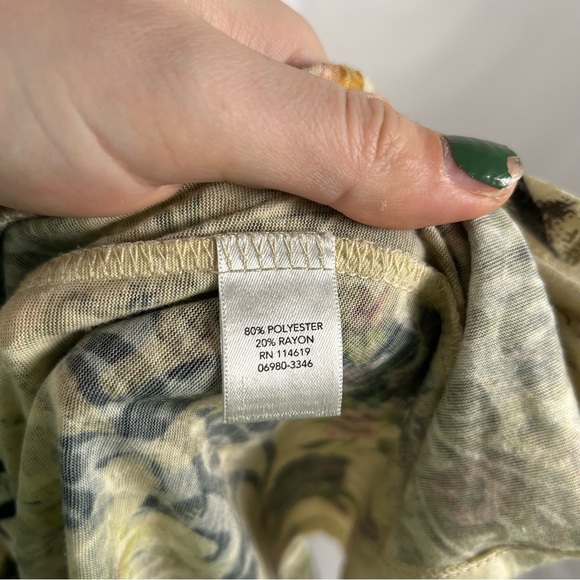 Christopher & Banks Tan Multicolor 3/4 Sleeve Blouse Size XL - Picture 5 of 6